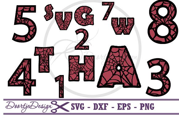 Spiderman Alphabet and Numbers (62551) | SVGs | Design Bundles