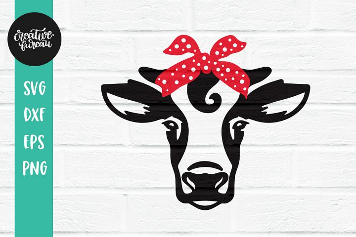 Cow Head Bandana SVG, Cow With Bandana SVG, Cow SVG
