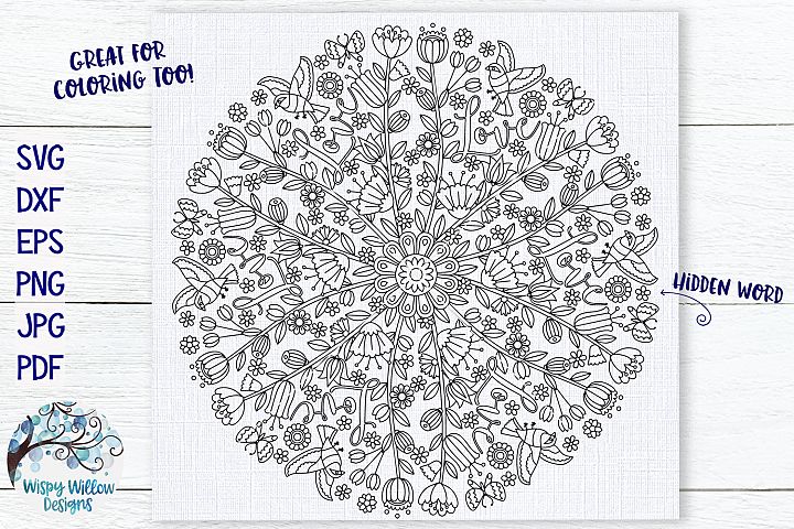 Love Mandala | Hidden Word Mandala SVG Cut File