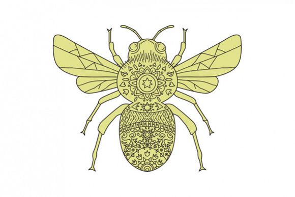 Download Bumble Bee Mandala (15016) | Illustrations | Design Bundles