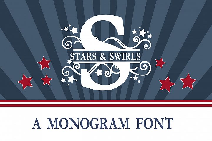 PN Stars & Swirls Monogram Banner Font - Free Font of The Week