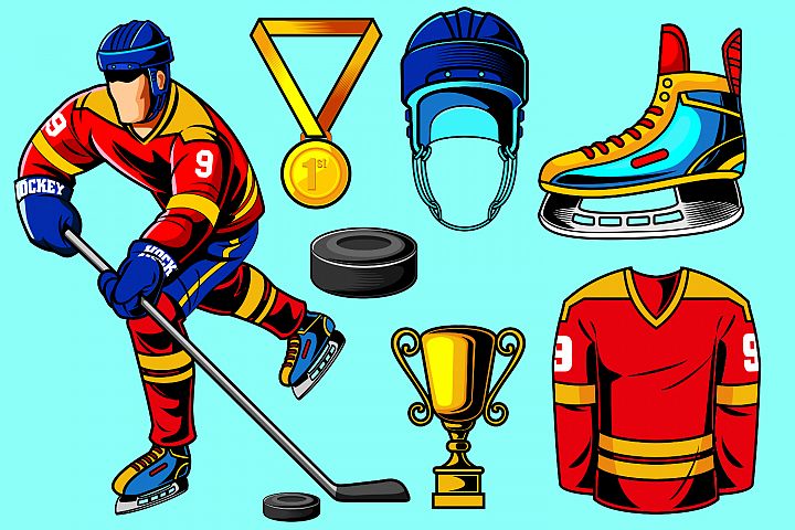 Download Hockey Vector Pack (33805) | Illustrations | Design Bundles