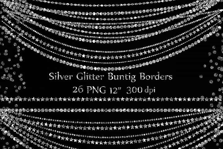 Silver Glitter Borders