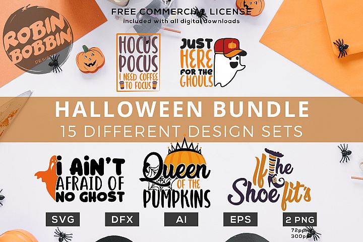 Halloween Bundle SVG - 15 Designs Part 1 (143012) | Cut Files | Design