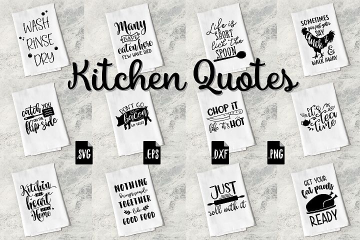 kitchen towels with sayings on them