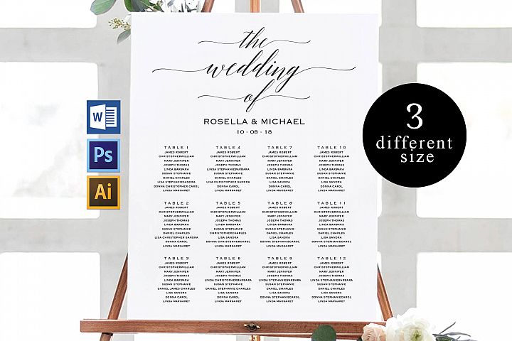 Wedding seating chart, printable seating chart, TOS_3