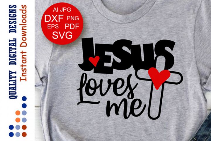 Jesus loves me svg quote Bible verse (220306) | SVGs | Design Bundles