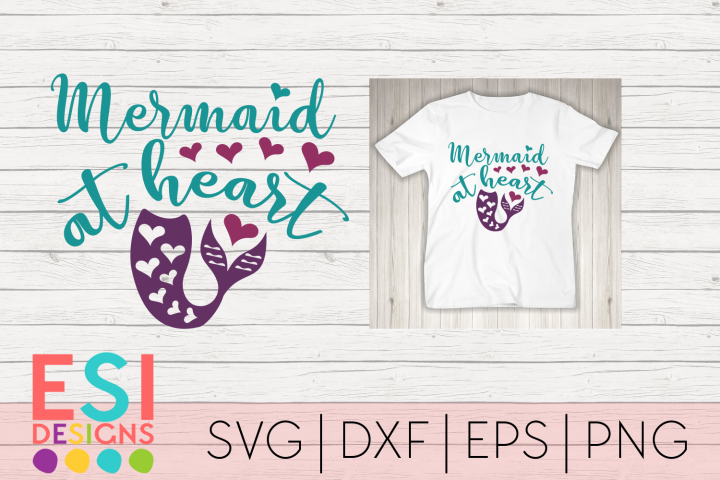 Download Mermaid at Heart | SVG, DXF, EPS & PNG Cutting Files