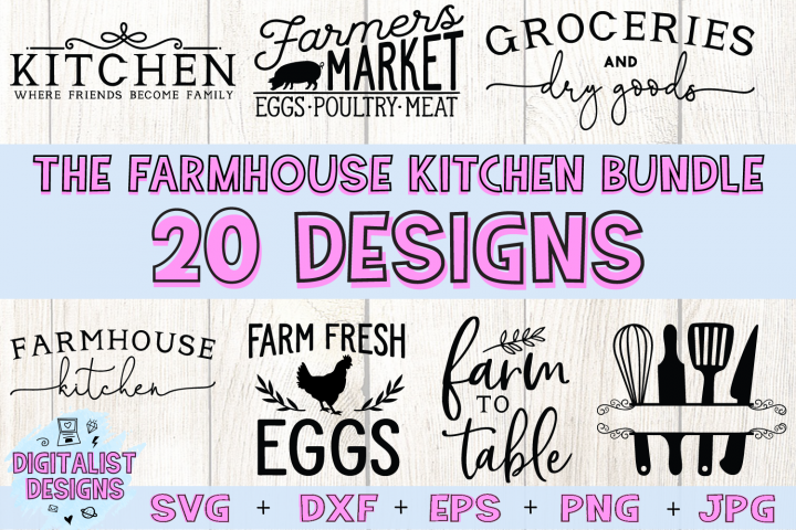 Download Kitchen Quotes SVG Bundle | 20 Farmhouse Sign SVGs