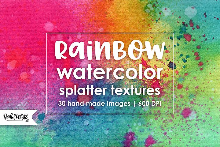 Rainbow Watercolor Splatter Textures