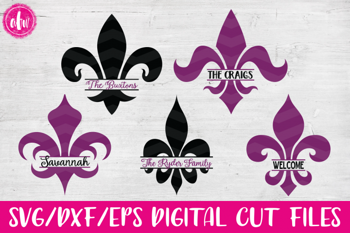 Download Split Fleur de Lis Set - SVG, DXF, EPS Cut File (14724 ...