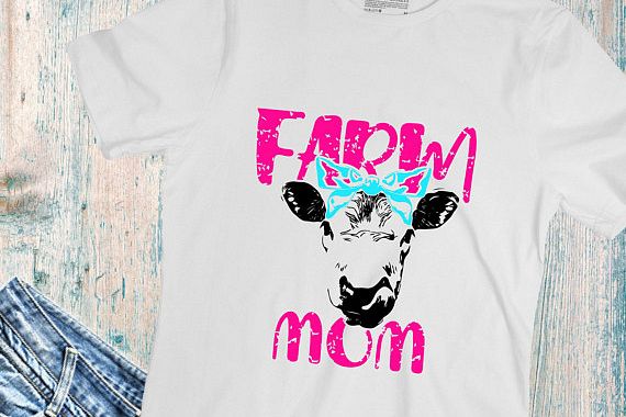 Download Farm mom,cow svg,Bandanna Heifer Iron on Transfer -102sv (100087) | SVGs | Design Bundles