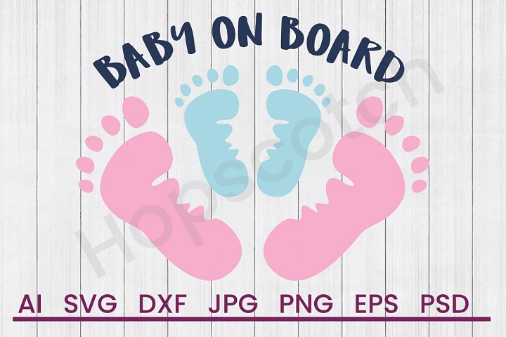 Download Footprints SVG, Baby on Board SVG, DXF File, Cuttatable ...