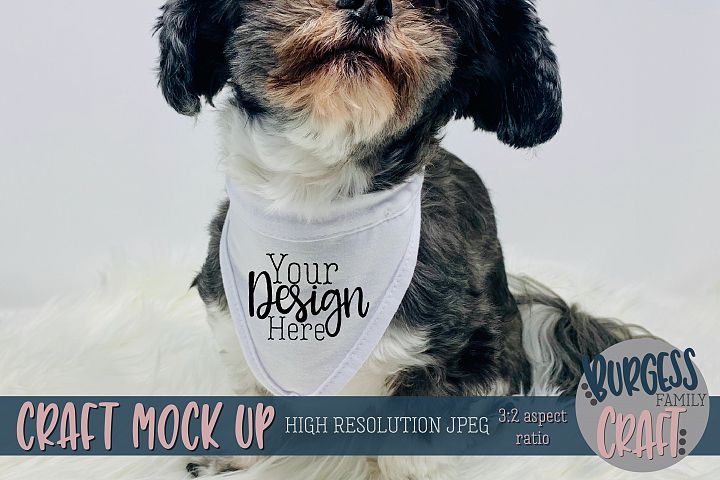 Dog bandana II Craft mock up |High Resolution JPEG