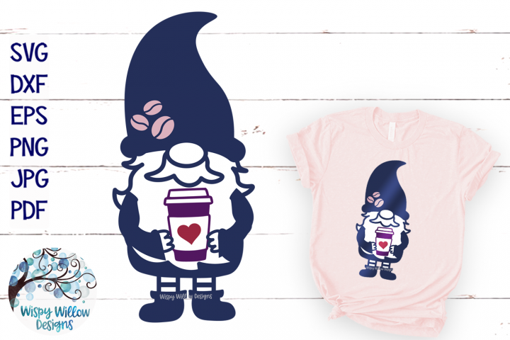 Gnome with Coffee SVG | Gnome SVG Cut File