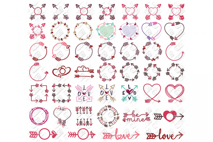 Download Valentine Arrow SVG Bundle Monogram SVG, DXF, PNG, EPS ...