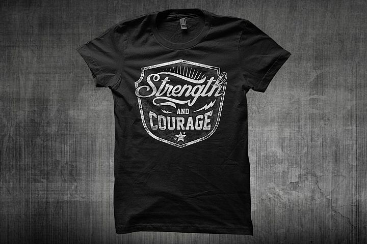 Strength And Courage Typography Design (156989) | Illustrations ...
