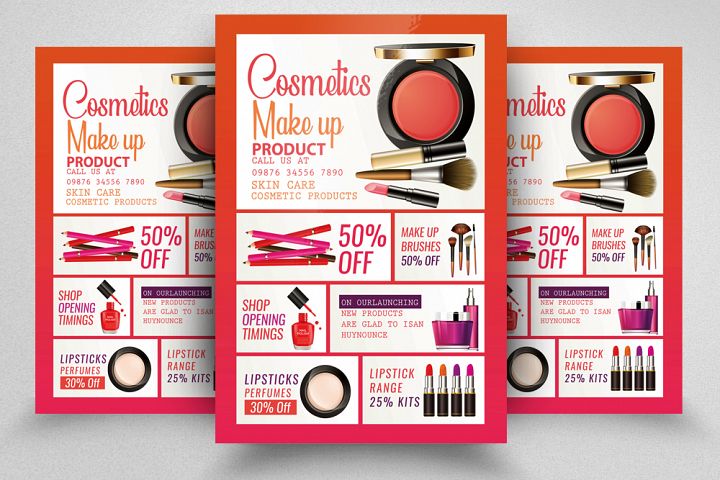 Cosmetic Product Flyer Template