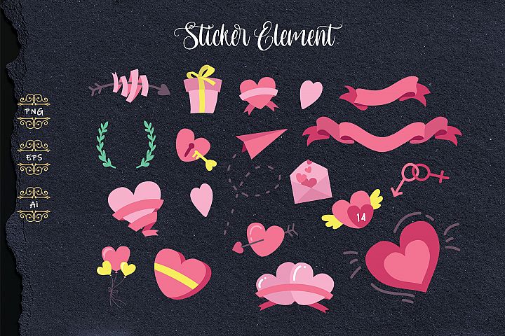 Cute Sticker Element