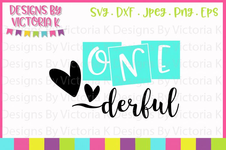 One derful, 1st Birthday, SVG, DXF, PNG