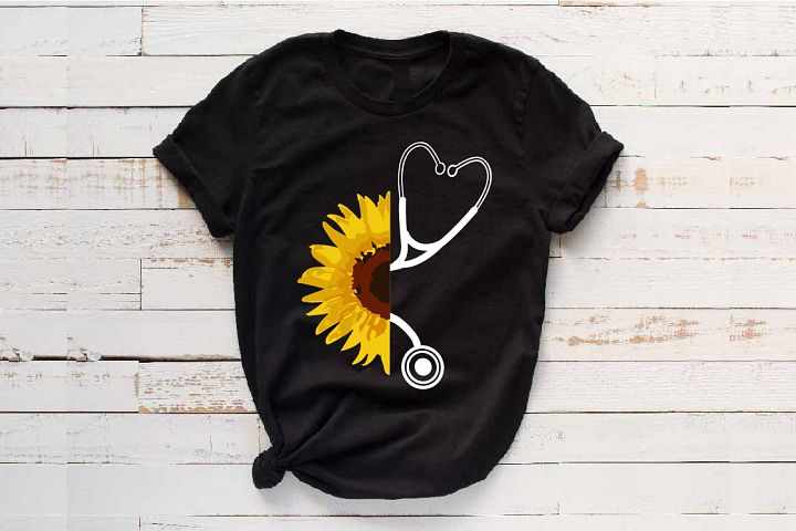 Download Stethoscope Nurse Sunflower SVG Heart Doctor 1643S