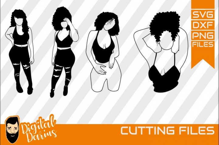 4X Black Woman Bundle Svg, Afro Girl Svg, Sexy Diva Svg