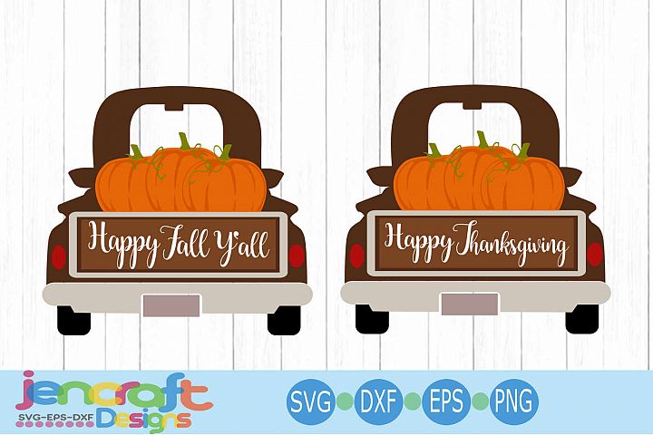 Download Vintage Fall Pumpkin Red truck SVG Thanksgiving antique old