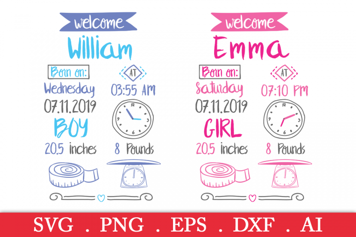 Free Free 246 Baby Birth Stats Svg Free SVG PNG EPS DXF File