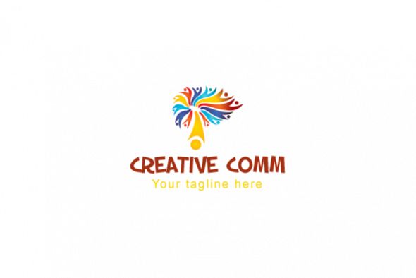 Creative Comm Illustrative Abstract Community Logo Design