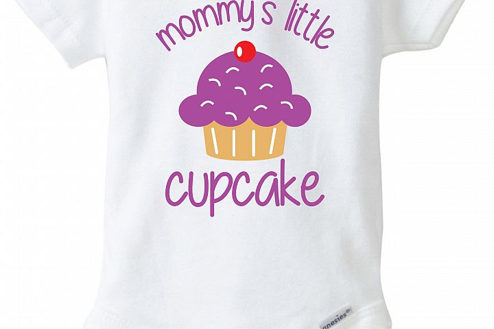 Download Mommys Little Cupcake Baby Onesie Design, SVG, DXF, EPS ...