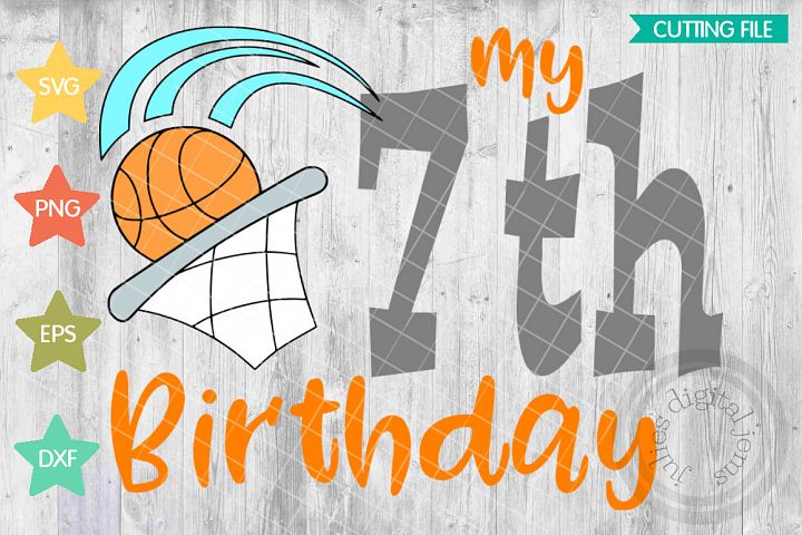 7th Birthday shirt boy svg, Basketball Birthday svg (196117) | SVGs