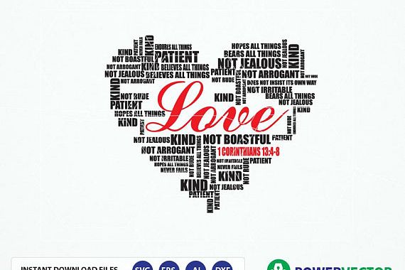 Download Bible Verse Svg 1 Corinthians 13:4-8 Love is patient, love ...