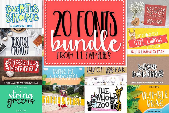 Bundle of 20 Craft Friendly Fonts!