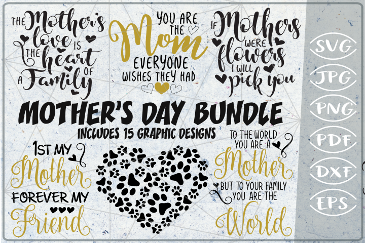 Download Mother's Day Bundle of 15 SVG Cutting Files (247577) | Cut ...