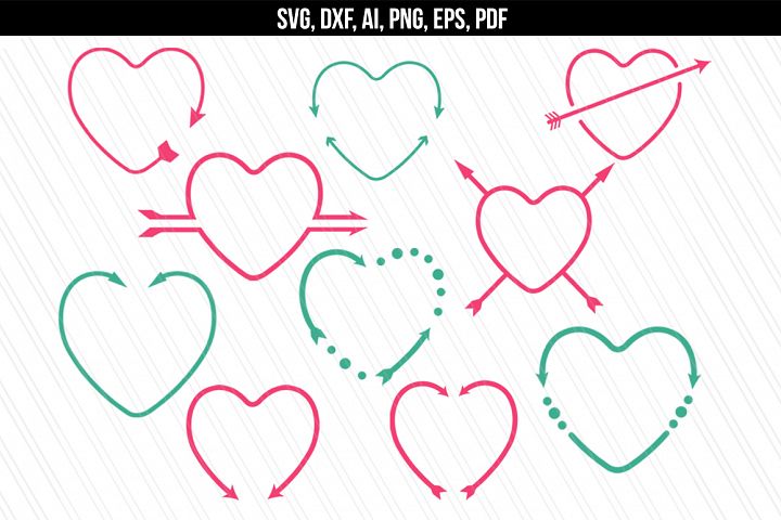 Arrow heart svg dxf cutting files