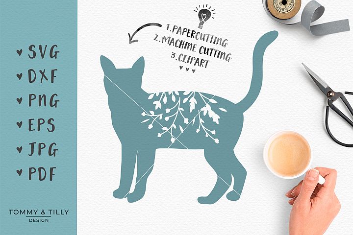 Download Cat No.1 Silhouette - SVG DXF PNG EPS JPG PDF Cutting File