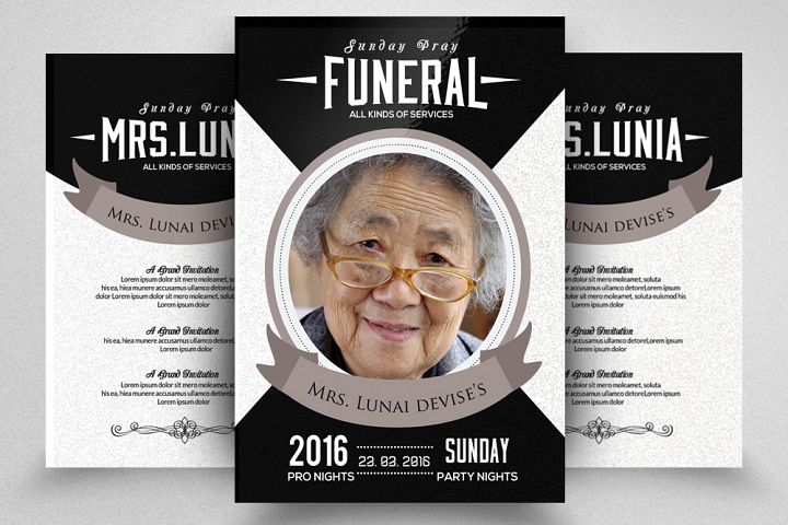 Download 2 Sided Memorial & Funeral Program Flyer