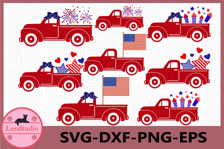 Download 4th of July Svg, Truck Svg, Fireworks Svg, Fourth of July