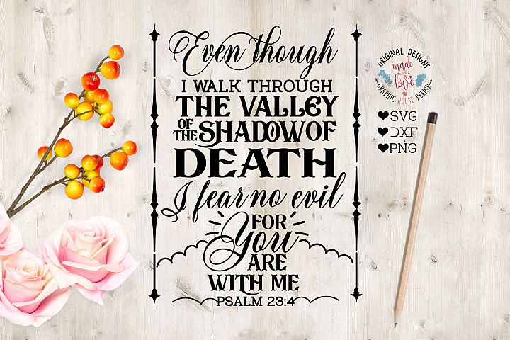 Psalm 23 - Faith Religious Cut File in SVG, DXF, PNG (120674) | SVGs