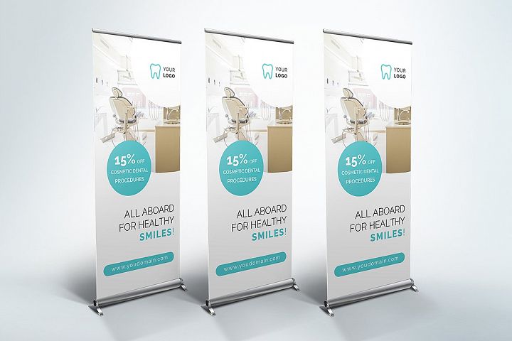 Dental Clinic - Roll Up Banner (144186) | Flyers | Design Bundles