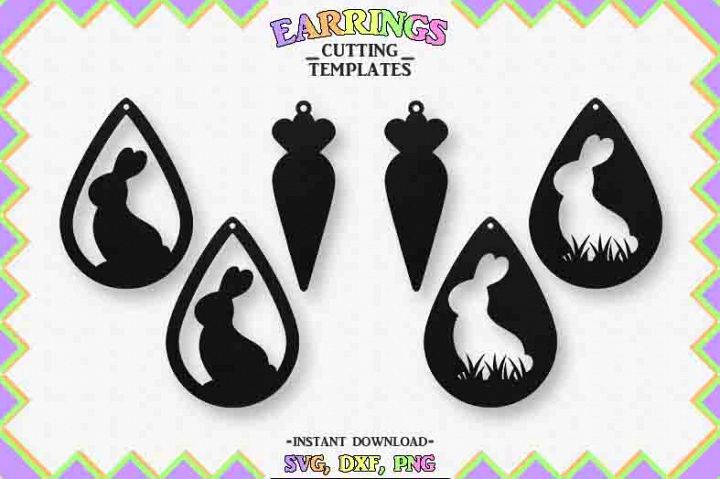 Easter Earrings, Silhouette, Cricut, Cut File, SVG DXF PNG
