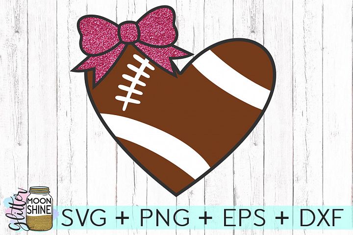Football Heart SVG DXF PNG EPS Cutting Files