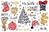 Merry Christmas quotes Lettering set (42467) | Illustrations | Design