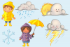Cute Weather Kids Clip Art Collection
