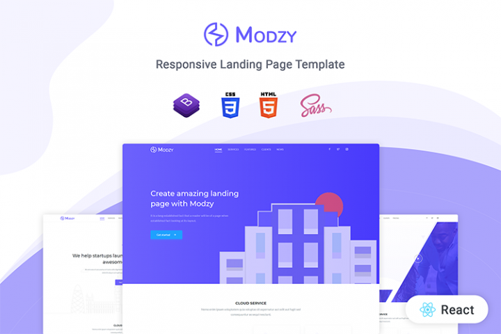 Modzy - React Landing Page Template