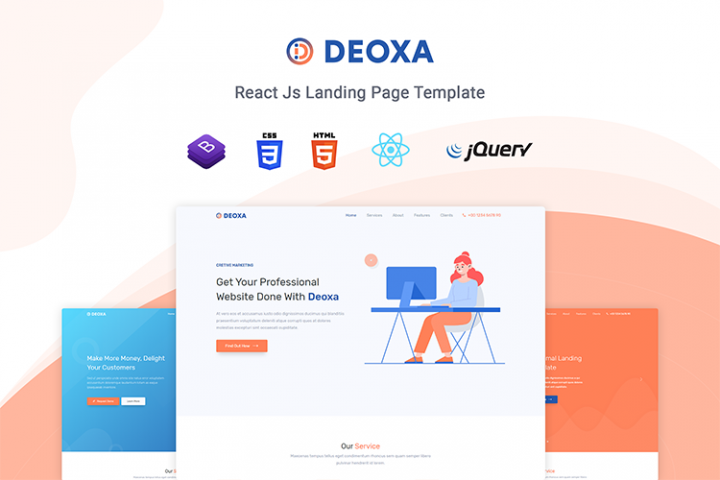 Deoxa - React Landing Page Template
